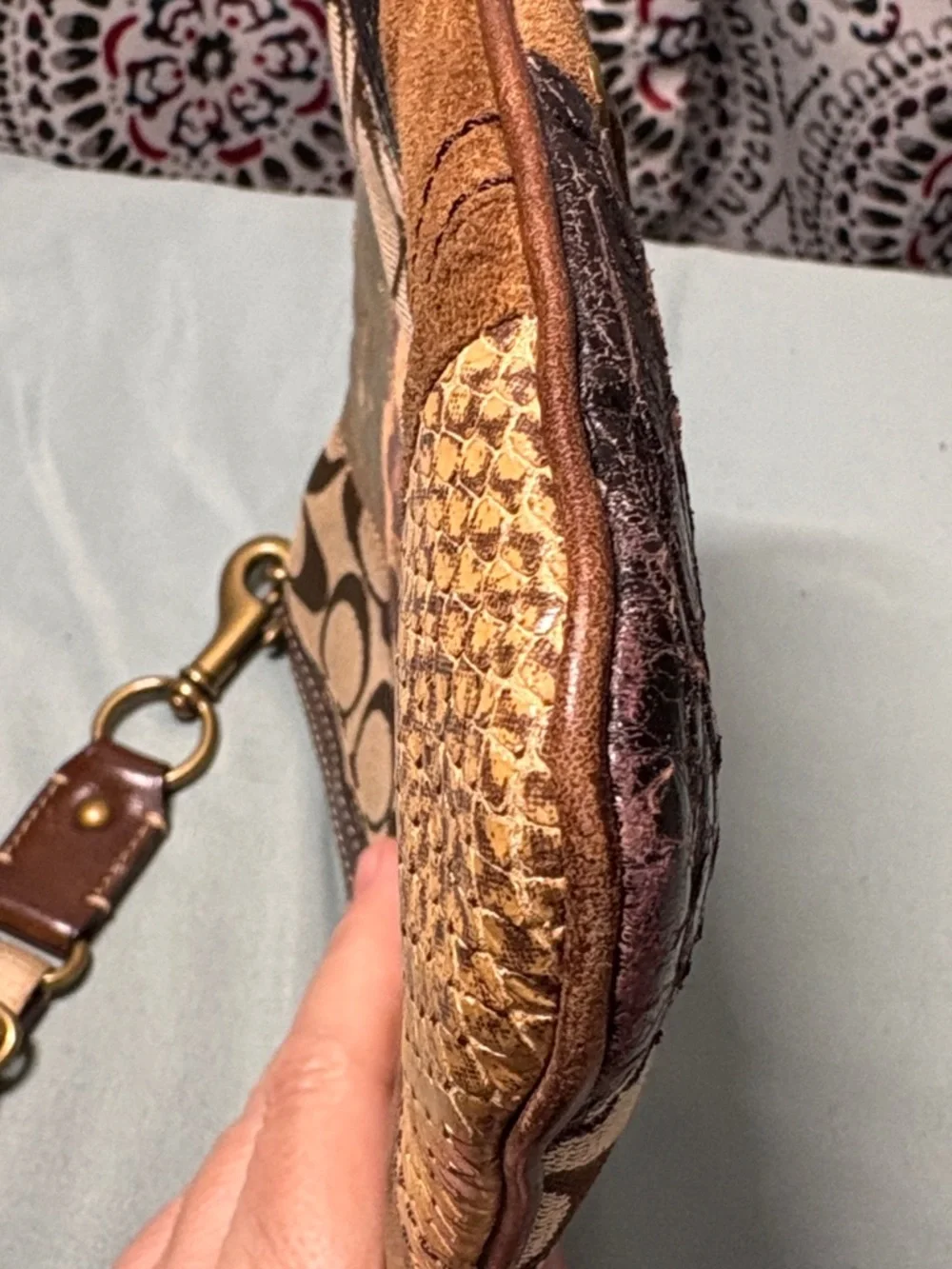 COACH Holiday Patchwork Animal Print Swingpack Messenger Crossbody Bag - Picture 7 of 11